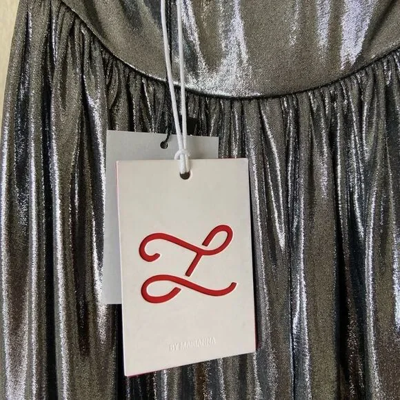 NWT L’Academie Blair Jumpsuit Silver Size S
